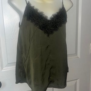 Express olive green lace top